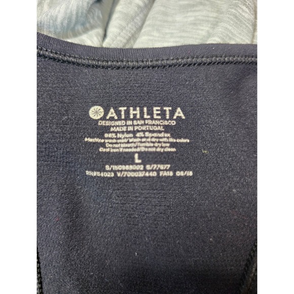 Athleta Black Ruched Side Racerback Tank Top Athletic Workout Womens Size L /B80 - Picture 6 of 6